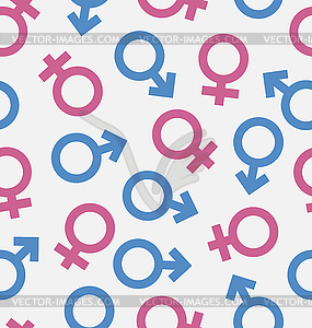 Seamless Pattern of Gender Icons, Wallpaper of - vector clipart