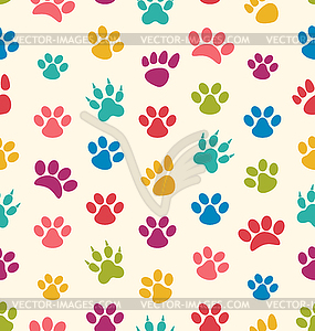 Seamless Texture with Traces of Cats, Dogs. Imprint - vector clipart