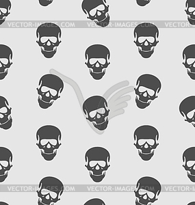 Seamless Texture with Human Skull, Scary - vector clipart / vector image