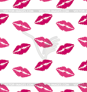 Seamless Texture with Traces of Kisses, Pink - vector clipart