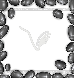 Border Made Sea Pebbles, Copy Space for Your Text - royalty-free vector clipart