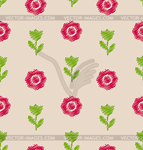 Seamless Floral Texture, Vintage Pattern for Textile - vector clipart