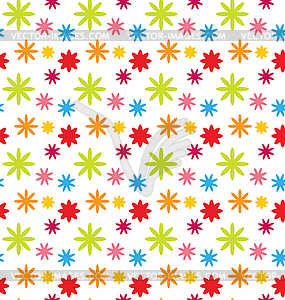 Seamless Floral Kid Texture with Colorful Flowers - vector image