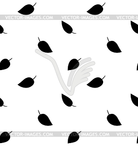 Seamless Wallpaper of Silhouettes of leaves - vector image