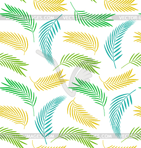 Seamless Background with Leaves of Palm Tree - vector clipart