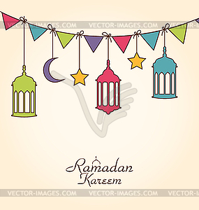 Celebration Card for Ramadan Kareem - vector image