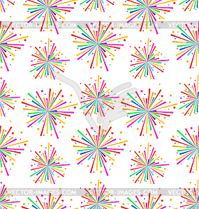 Seamless Texture with Multicolored Firework for - vector image