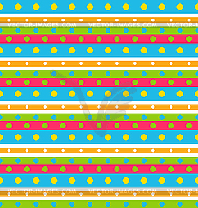 Seamless Geometric Pattern with Stripes and Circles - vector clip art