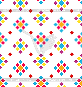 Seamless Geometric Texture with Colorful Rhombus, - royalty-free vector clipart