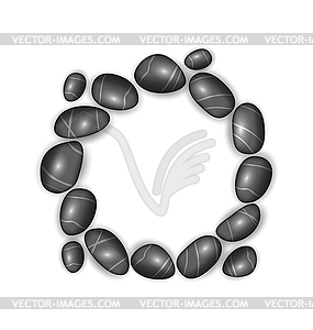 Pebbly Round Frame - vector clip art