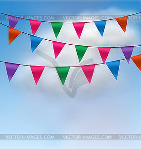 Multicolored Buntings Flags Garlands - vector clip art