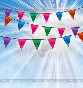 Party Background with Buntings Flags Garlands - vector clipart