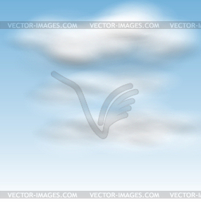 Background Blue Sky Fluffy Clouds - vector image