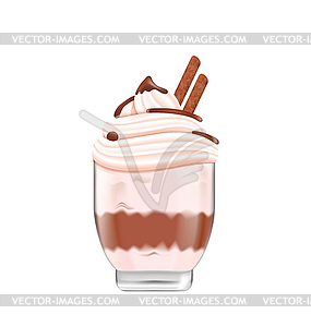 Chocolate Ice Cream with Sticks - vector image