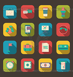 Flat Icons of Financial Service Items - vector image