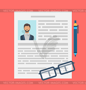 Writing Business CV Resume Concept - vector image