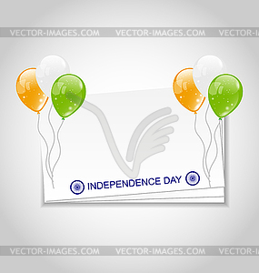 Greeting Card with Balloons in National Colors of - vector clip art