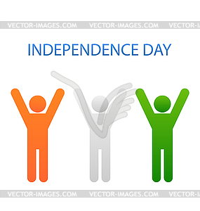 Human Icons for Indian Independence Day - vector image