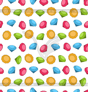 Seamless Wallpaper of Colorful Diamond - vector image