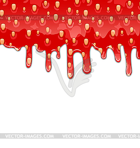 Drips of Strawberry Jam - vector image