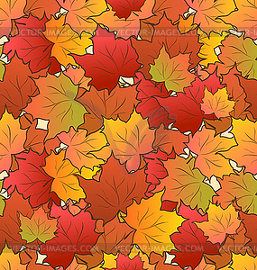 Autumn Seamless Texture of Maple Leaves - royalty-free vector clipart