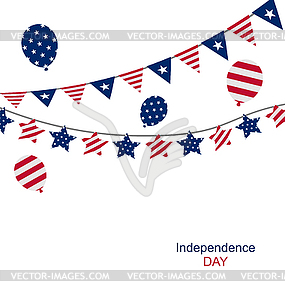 Овсянка вымпелы для Дня Независимости США - векторное изображение