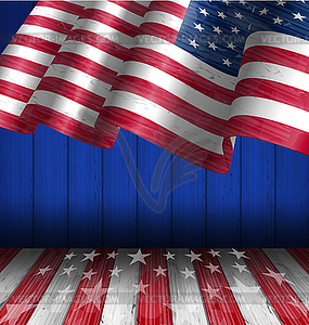 American Flag for Independence Day 4 th of July - vector image