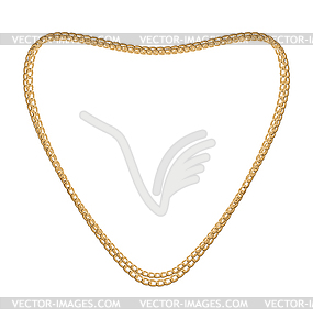 Jewelry Golden Chain of Heart Shape - vector clipart