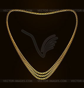 Beautiful Golden Chain of Heart Shape - vector clip art