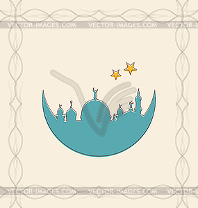 Islamic Card for Ramadan Kareem - vector clipart / vector image
