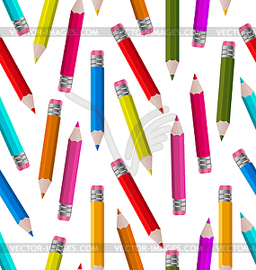 Seamless Wallpaper with Colorful Pencils - vector image