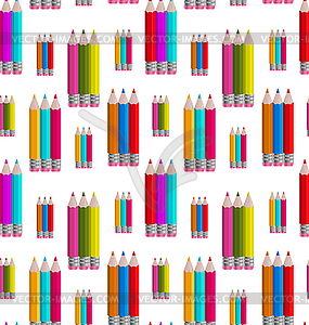 Seamless Pattern with Colorful Pencils - vector clipart