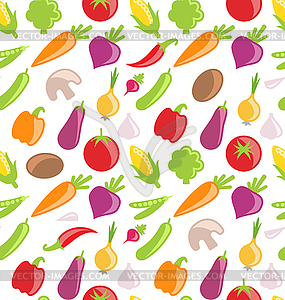 Seamless Pattern of Vegetables - vector clip art