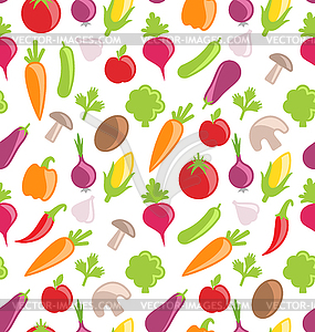 Seamless Texture of Colorful Vegetables - vector clipart / vector image