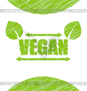 Vegetarian Green Text Label - vector clipart / vector image