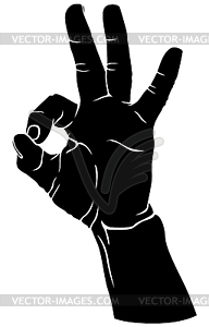 Hand in sign of okay - vector clip art