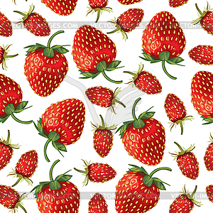 Wild strawberries and strawberries pattern seamless - vector image