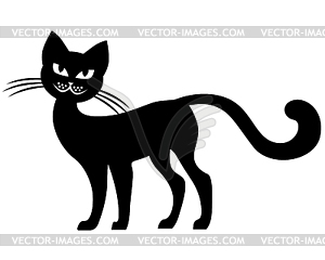 Силуэт черной кошки - изображение в векторе / векторный клипарт