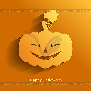 Halloween pumpkin flat icon - vector clipart