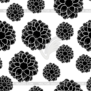 Dahlias flowers pattern seamless - vector clip art