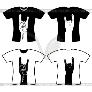 T-shirt with hand - vector image