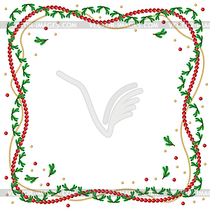 Christmas fir branches frame - vector clip art