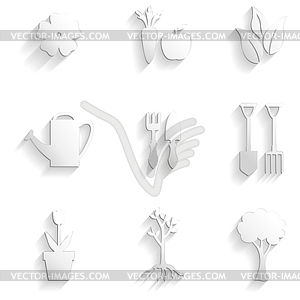 Set of garden and nature icon - vector image