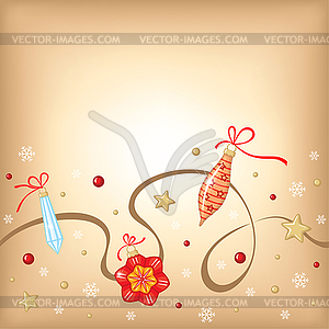 Christmas greeting card with decorative garland - vector clipart