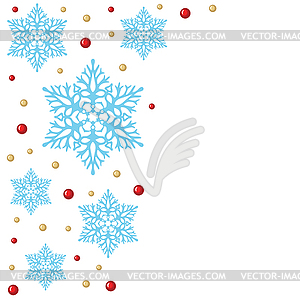 Christmas background with snowflakes and beads - vector image