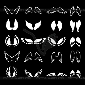 White wings set - vector image