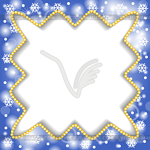 Greeting Christmas border of beads on snowflakes - vector clip art