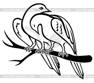 Couple enamored birds - vector image