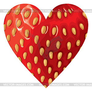 Strawberry hearts icon - vector clip art