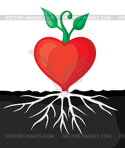 Сердце росток - векторный эскиз